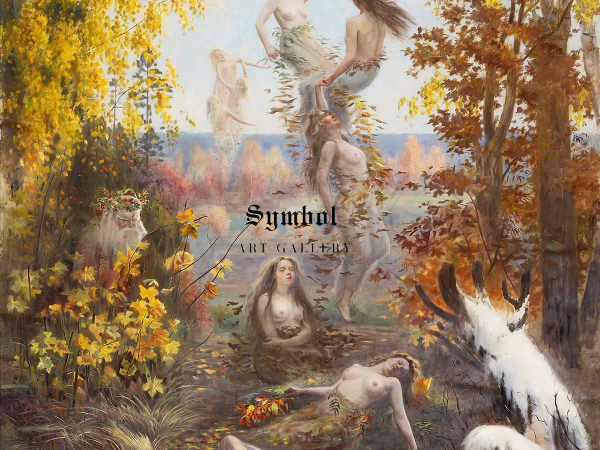 Shedding Leaves by Torsten Wasastjerna 1897, Wall Art Print, Fine Art Reproduction, Museum Quality Decor, Poster