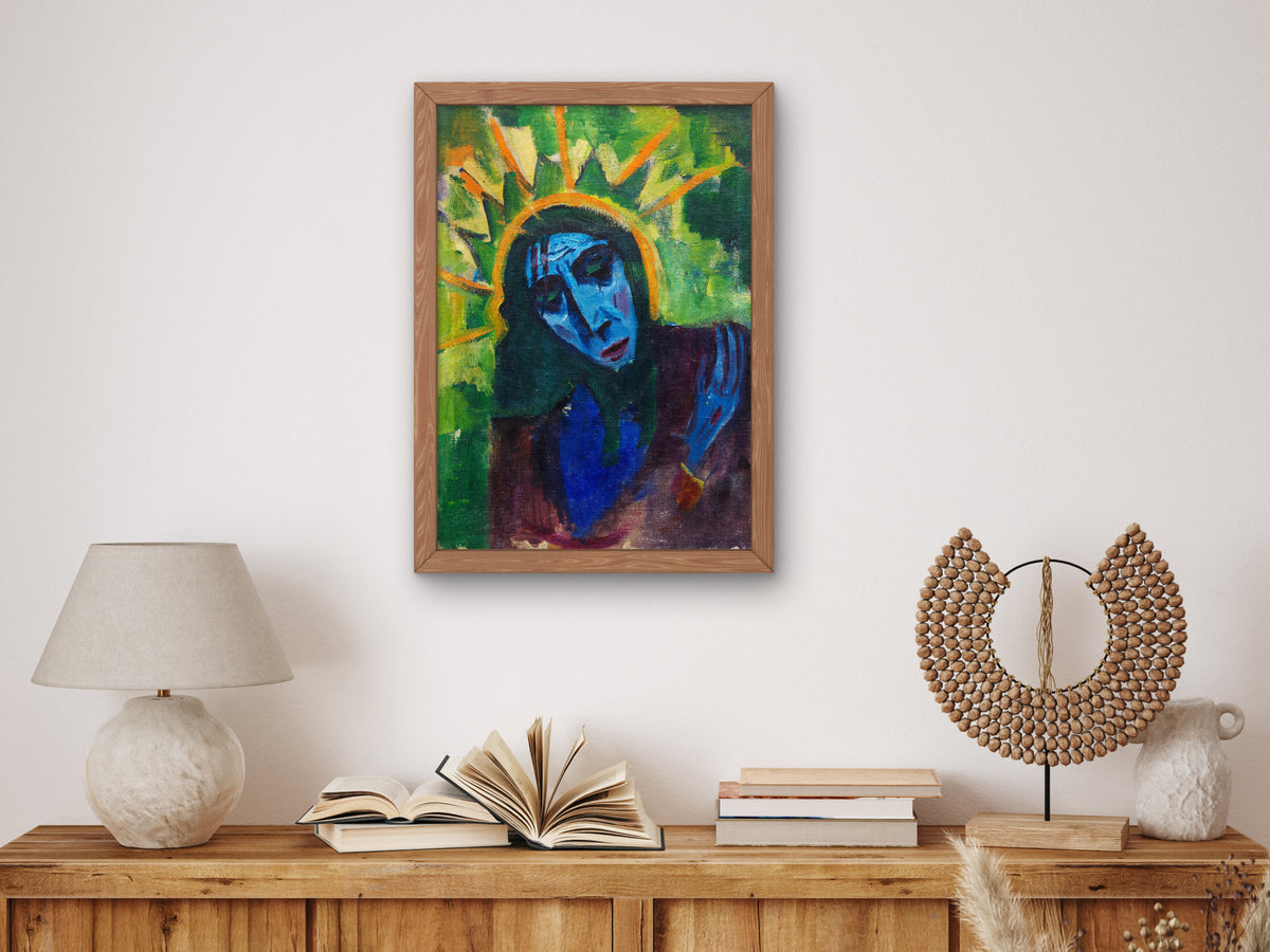 Head of Christ by Hermann Stenner 1913, Wall Art Print, Fine Art Reproduction, Museum Quality Decor, Poster