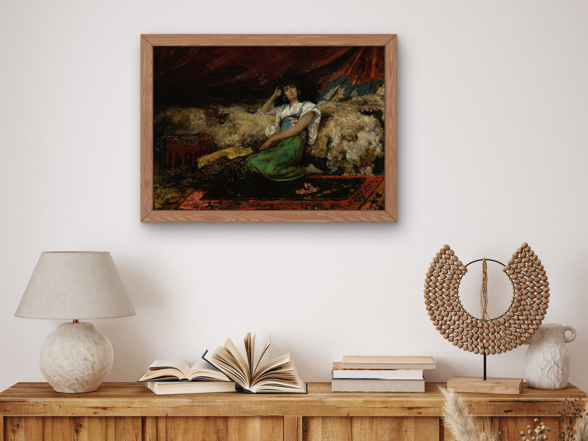 The Peacock Fan by Georges Jules Victor Clairin, Wall Art Print, Fine Art Reproduction, Museum Quality Decor, Poster