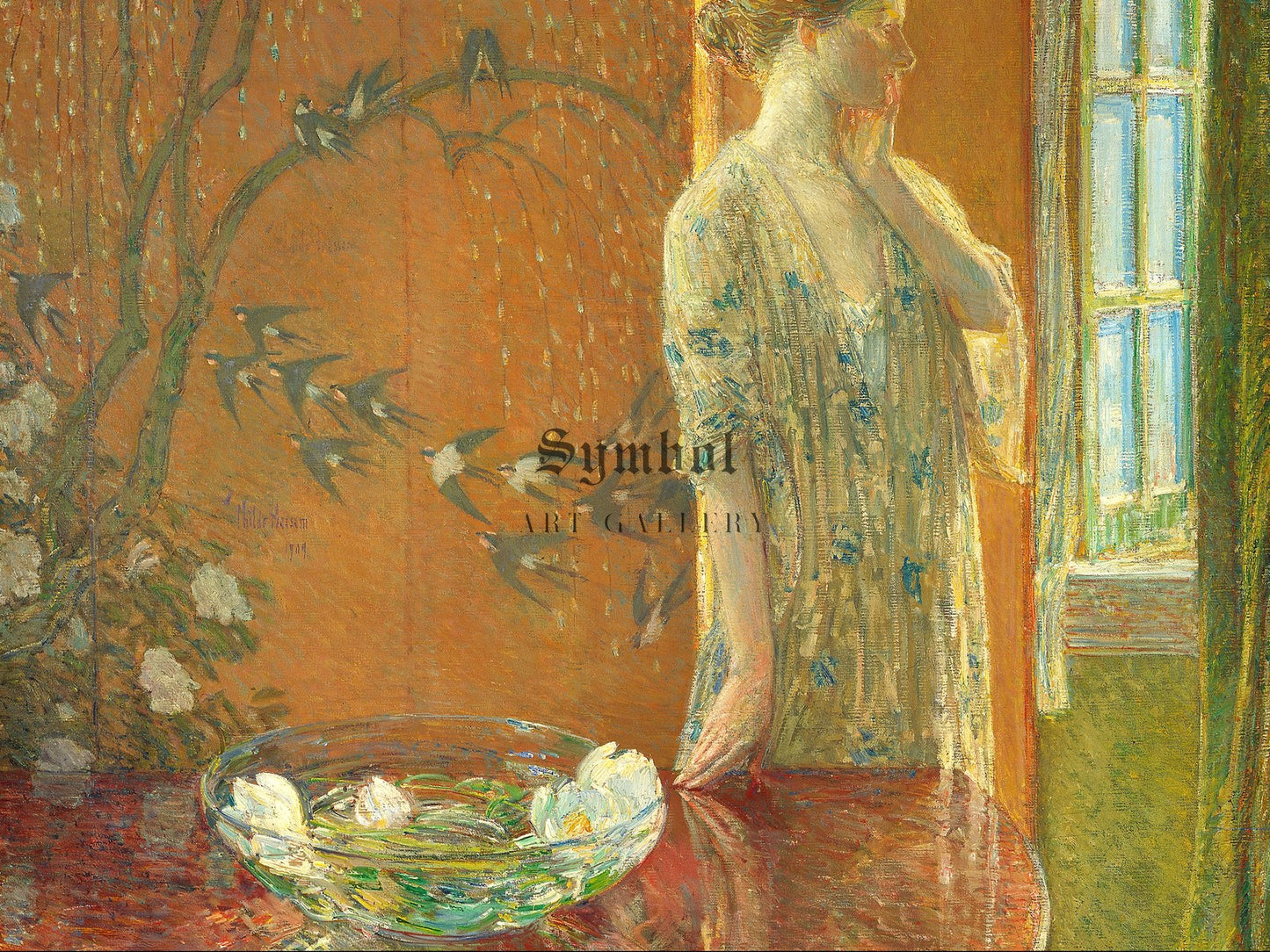 Spring Morning by Childe Hassam 1909, Wall Art Print, Fine Art Reproduction, Museum Quality Decor, Poster
