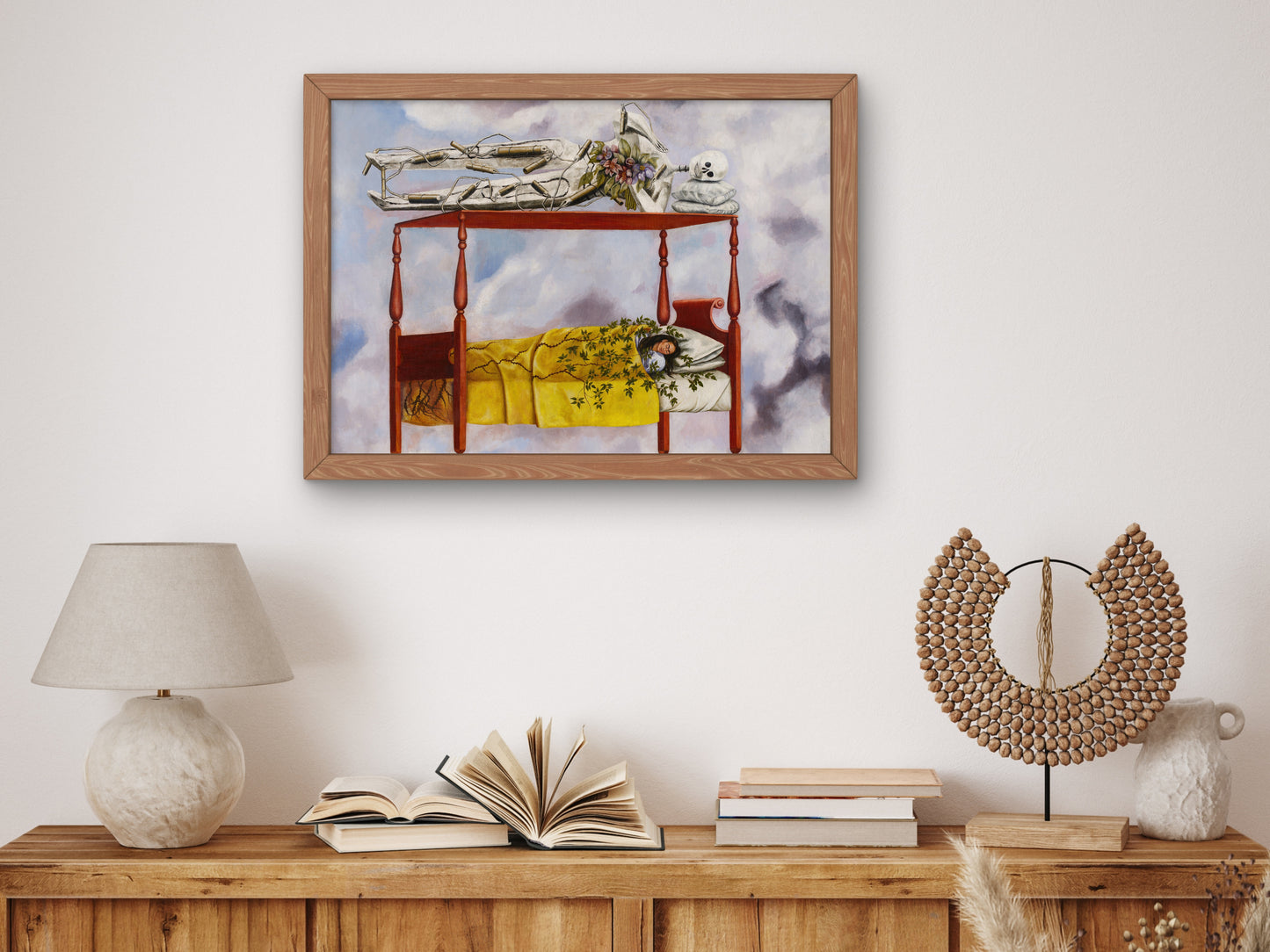The Dream by Frida Kahlo 1940, Wall Art Print, Fine Art Reproduction, Museum Quality Decor, Poster