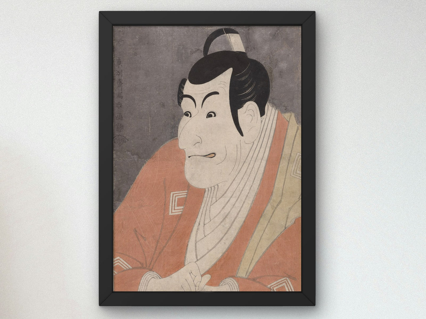 Danjurō as Takemura Sadanoshin in The Loving Wife's Parti Colored Reins by Tōshūsai Sharaku 1794, Wall Art Print, Fine Art Reproduction