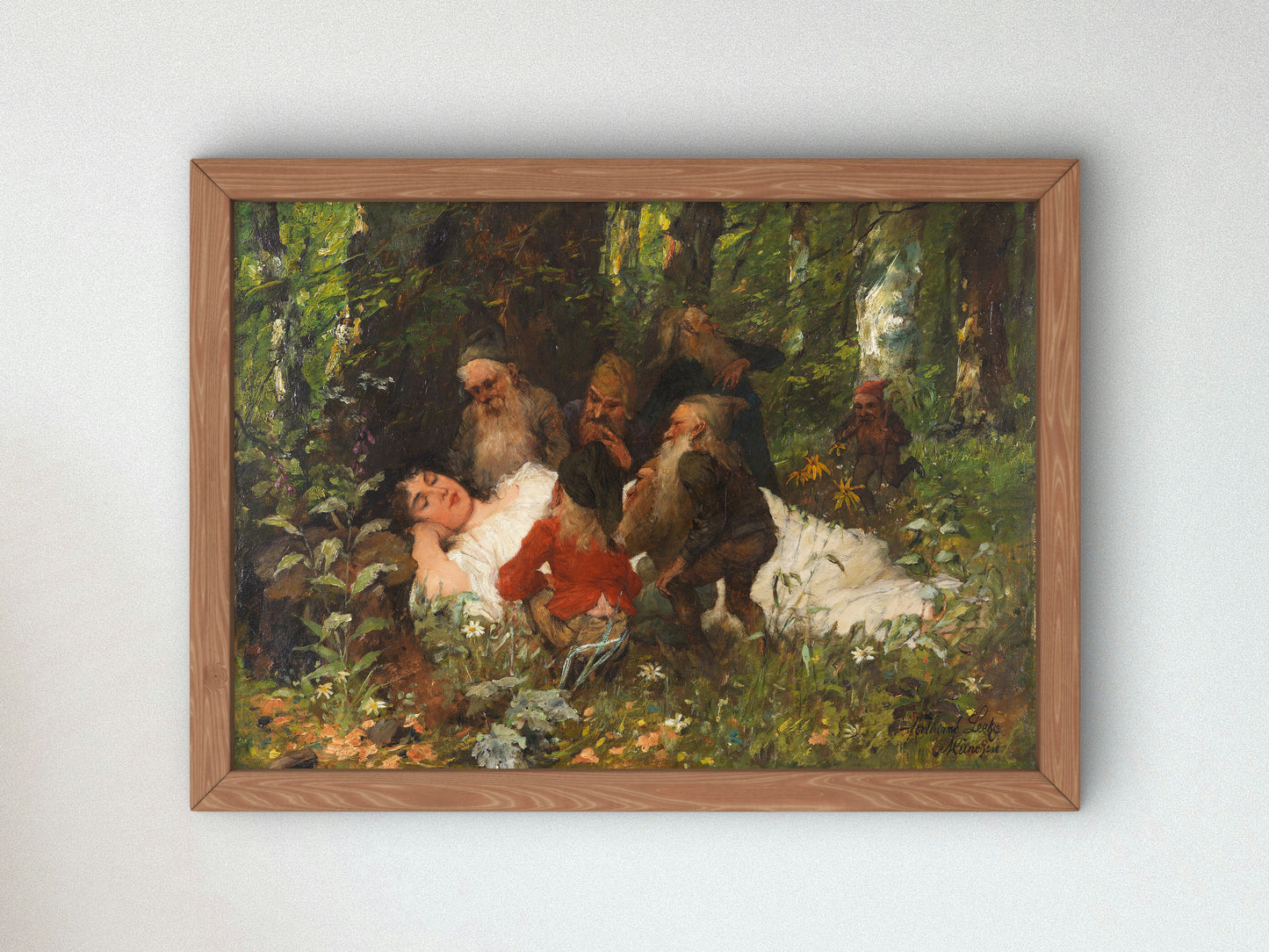 Snow White by Ferdinand Leeke 1890, Wall Art Print, Fine Art Reproduction, Museum Quality Decor, Poster