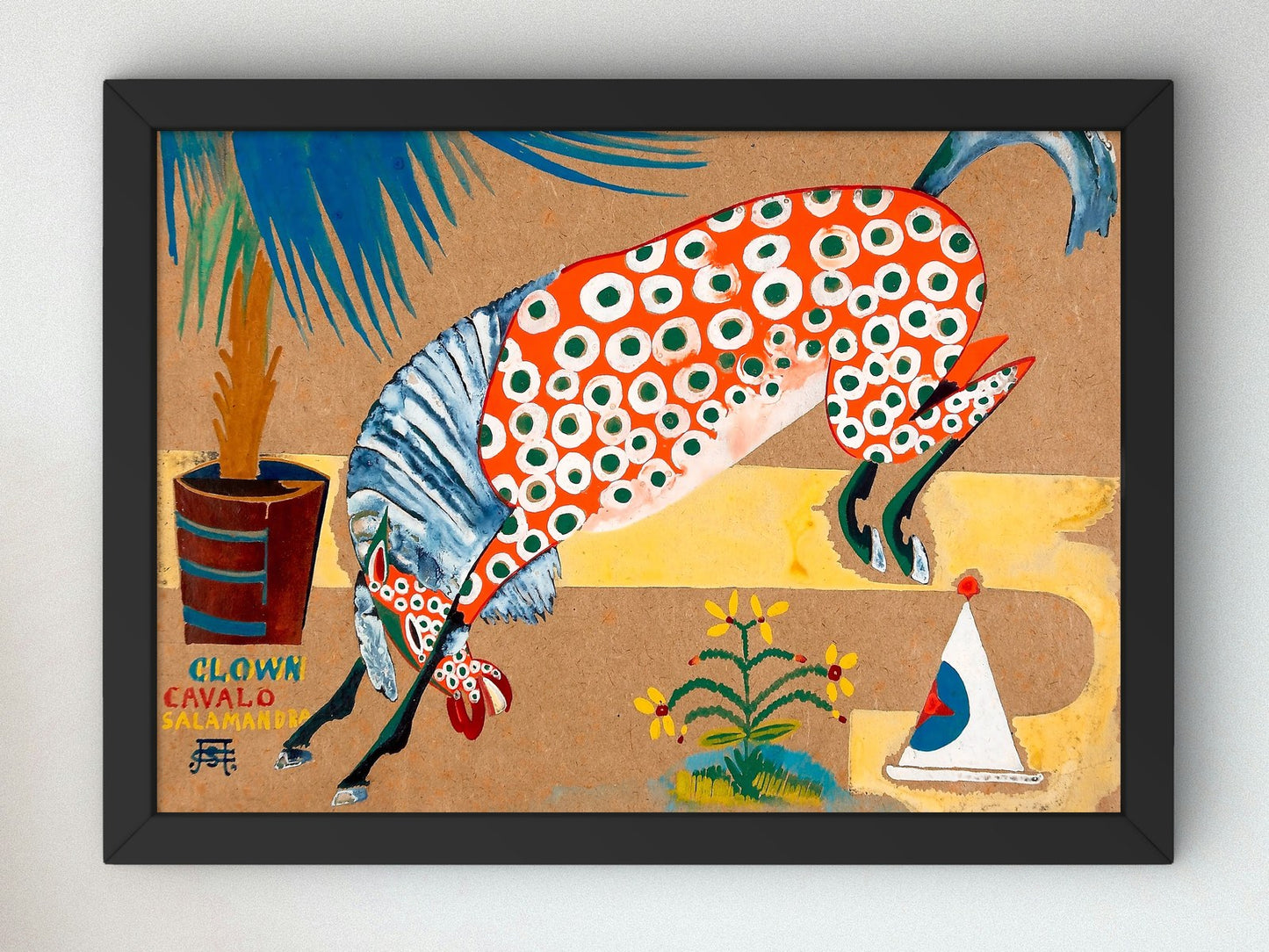 Clown Horse Salamander by Amadeo de Souza Cardoso 1910, Wall Art Print, Fine Art Reproduction, Museum Quality Decor, Poster