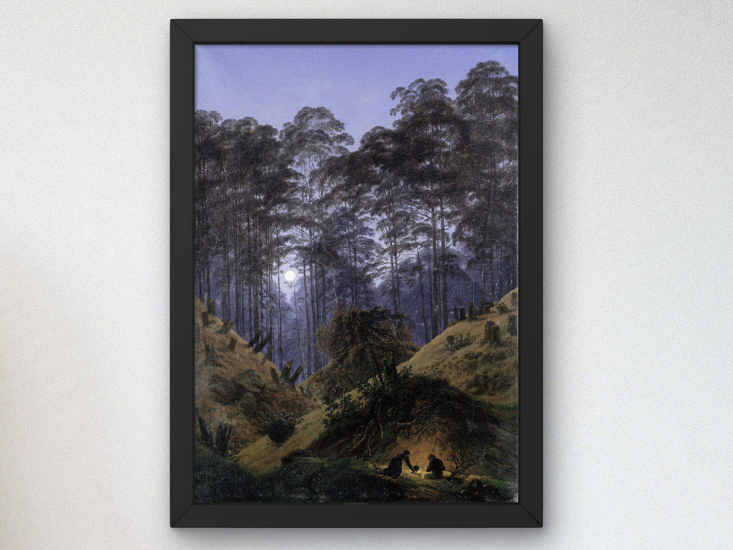 Inside the Forest in the Moonlight by Caspar David Friedrich 1823, Wall Art Print, Fine Art Reproduction, Museum Quality Decor, Poster