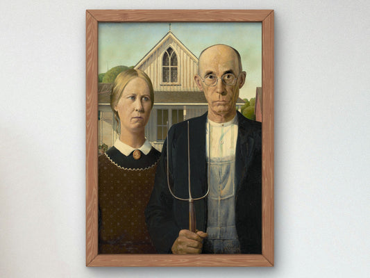 American Gothic by Grant Wood 1930, Wall Art Print, Fine Art Reproduction, Museum Quality Decor, Poster