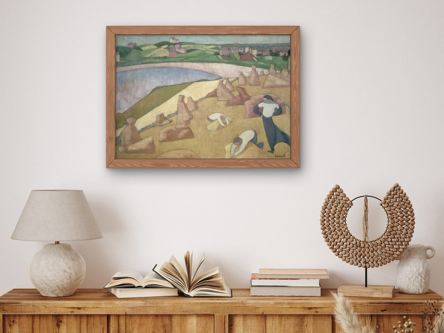 Harvest by the Sea by Émile Bernard 1891, Wall Art Print, Fine Art Reproduction, Museum Quality Decor, Poster