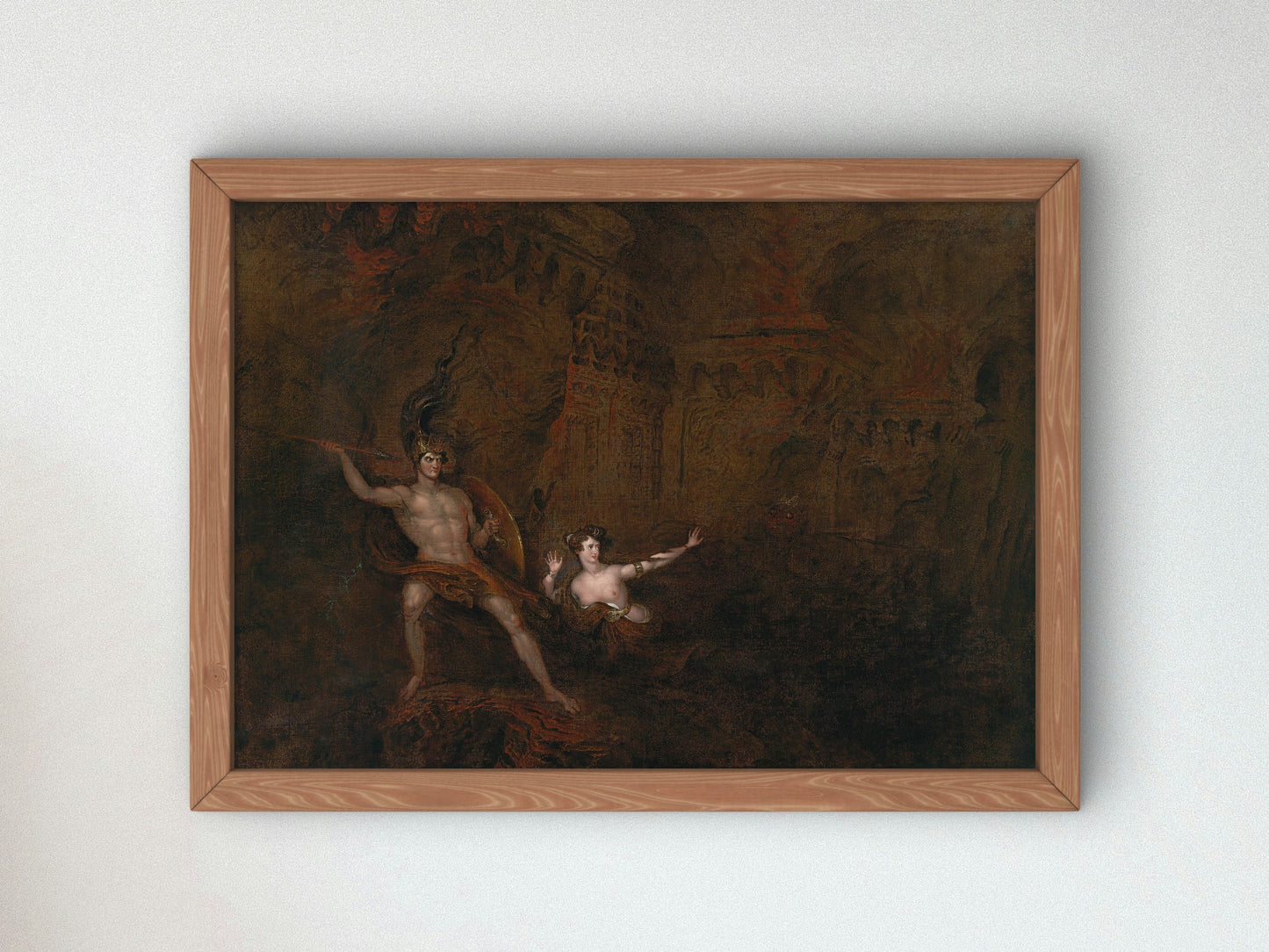 The Conflict Between Satan and Death by John Martin 1832, Wall Art Print, Fine Art Reproduction, Museum Quality Decor, Poster