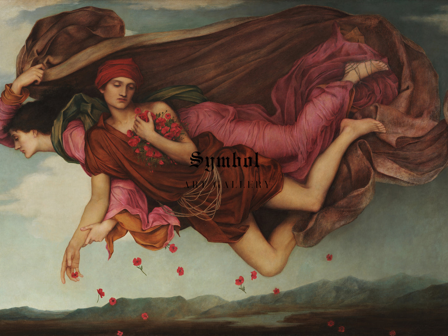 Night and Sleep by Evelyn De Morgan 1878, Wall Art Print, Fine Art Reproduction, Museum Quality Decor, Poster