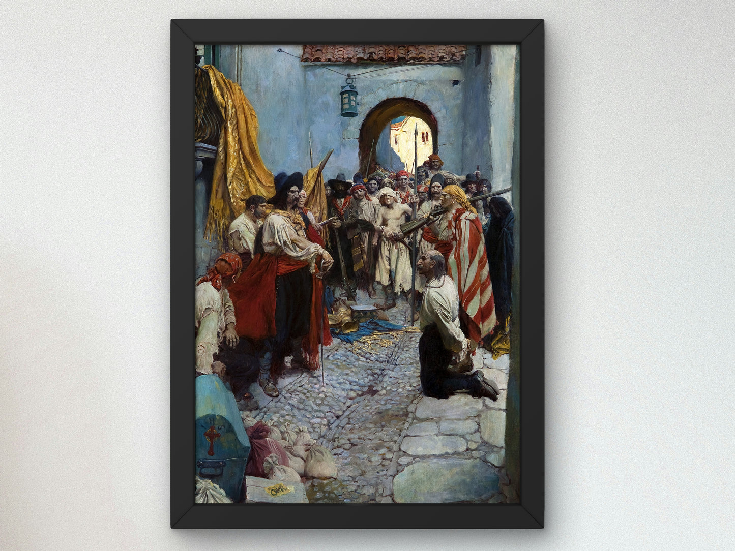 Extorting Tribute from the Citizens by Howard Pyle 1905, Wall Art Print, Fine Art Reproduction, Museum Quality Decor, Poster