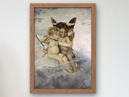 Cupids by Julius Kronberg 1881, Wall Art Print, Fine Art Reproduction, Museum Quality Decor, Poster