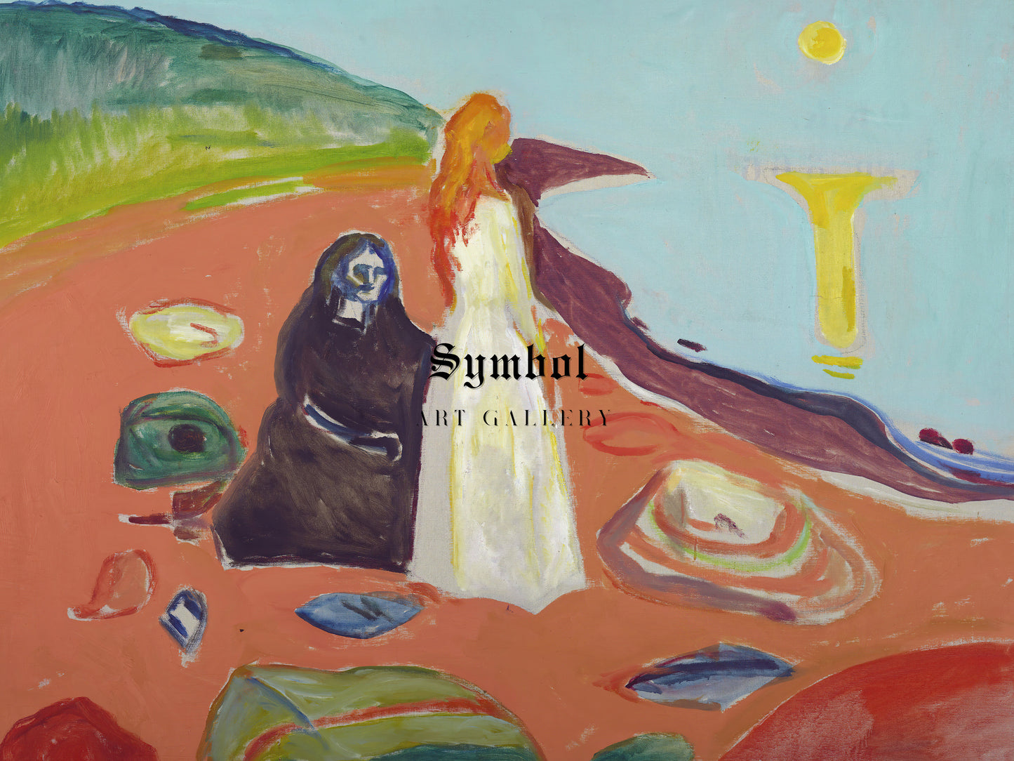 Two Women on the Shore II by Edvard Munch 1935, Wall Art Print, Fine Art Reproduction, Museum Quality Decor, Poster