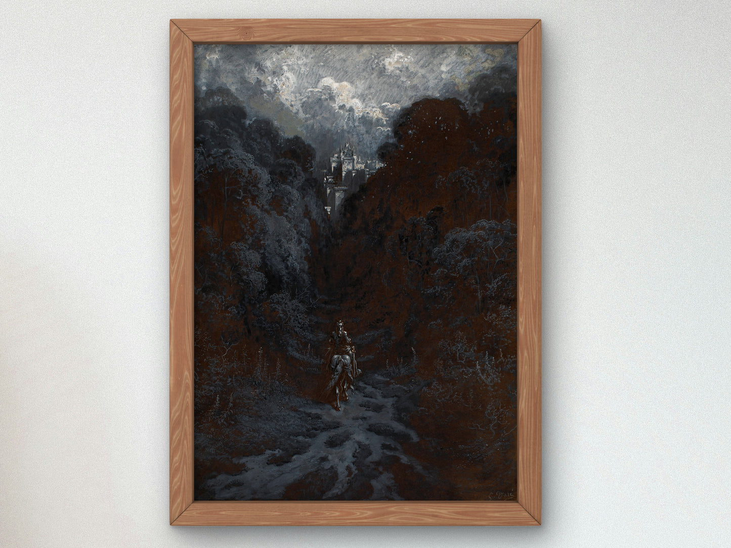 Sir Lancelot Approaching the Castle of Astolat by Gustave Doré 1868, Wall Art Print, Fine Art Reproduction, Museum Quality Decor, Poster
