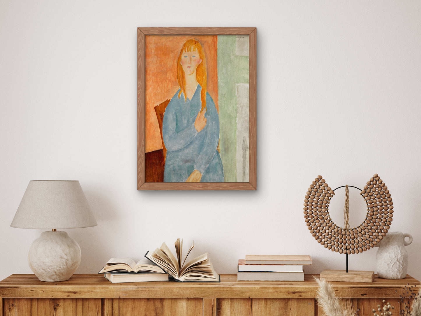 Young Girl in Blue by Amedeo Modigliani 1919, Wall Art Print, Fine Art Reproduction, Museum Quality Decor, Poster