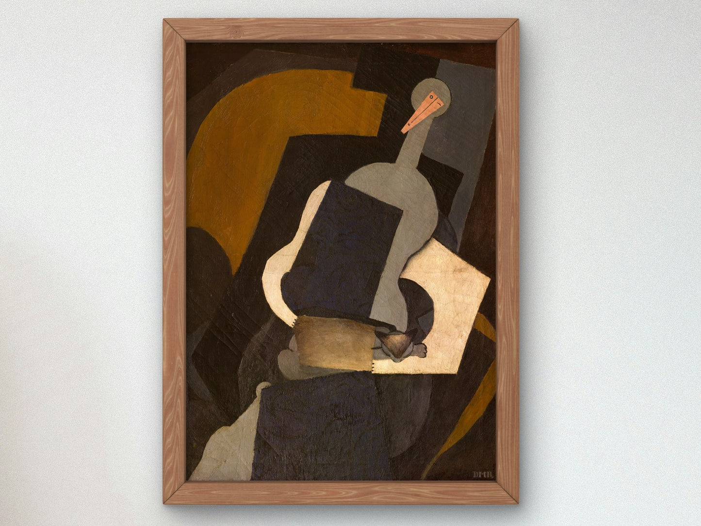 Woman Seated Woman Whose Body Is a Guitar by Diego Rivera 1915, Wall Art Print, Fine Art Reproduction, Museum Quality Decor, Poster