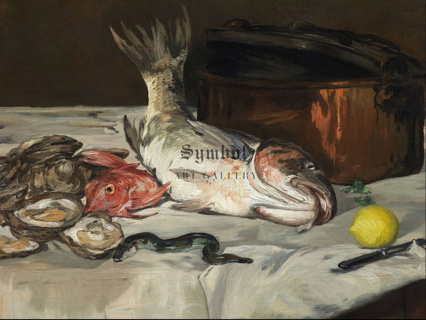 Still Life with Fish by Édouard Manet 1864, Wall Art Print, Fine Art Reproduction, Museum Quality Decor, Poster