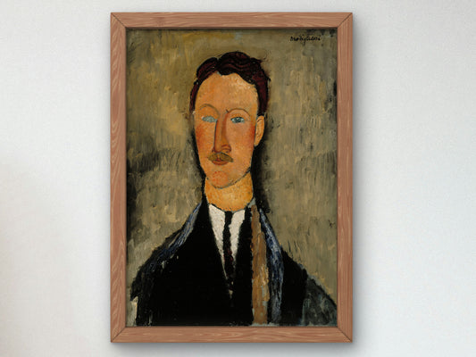 Portrait of the Artist Léopold Survage by Amedeo Modigliani 1918, Wall Art Print, Fine Art Reproduction, Museum Quality Decor, Poster
