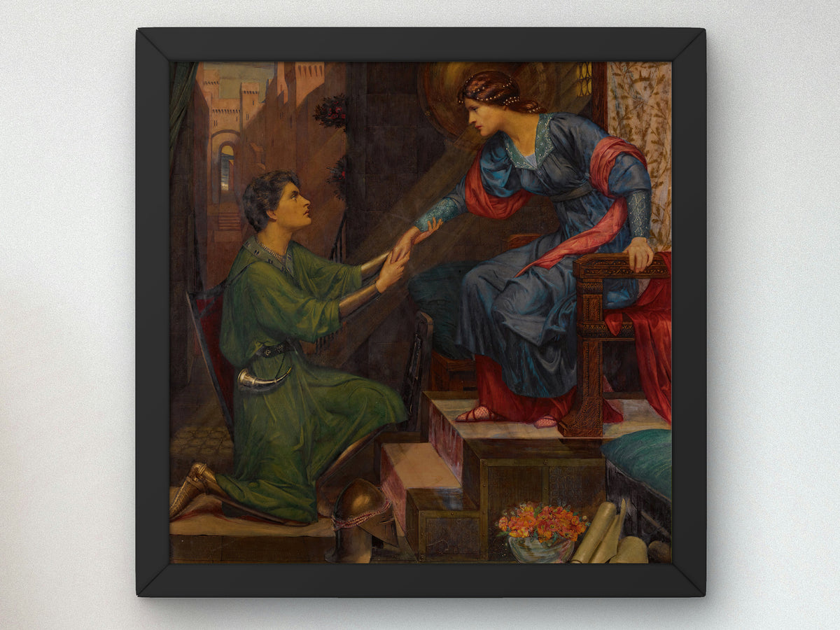 Tristram and Yseult by Sidney Harold Meteyard, Wall Art Print, Fine Art Reproduction, Museum Quality Decor, Poster