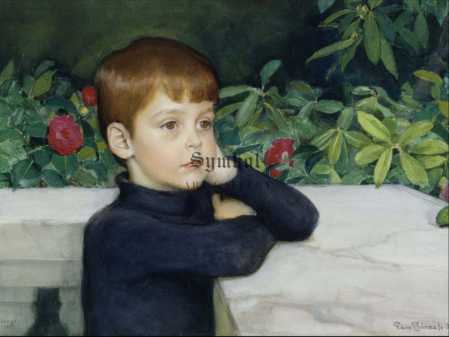 Portrait of the Artist's Son Heikki Jarnefelt by Eero Jarnefelt 1897, Wall Art Print, Fine Art Reproduction, Museum Quality Decor, Poster