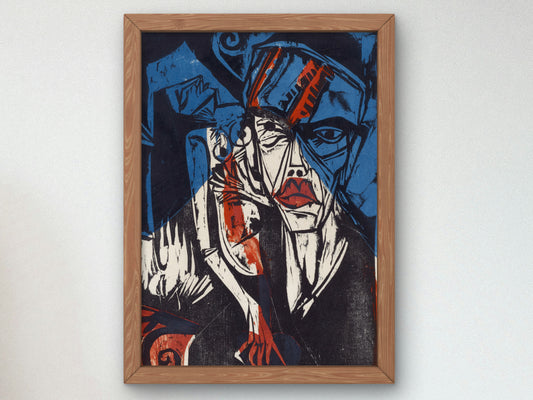 Fight, Torments of Love by Ernst Ludwig Kirchner 1915, Wall Art Print, Fine Art Reproduction, Museum Quality Decor, Poster