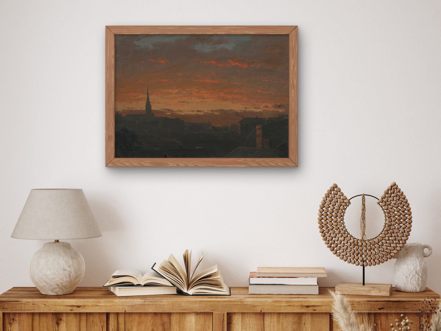 Sunset at Hudson, New York by Frederic Edwin Church, Wall Art Print, Fine Art Reproduction, Museum Quality Decor, Poster