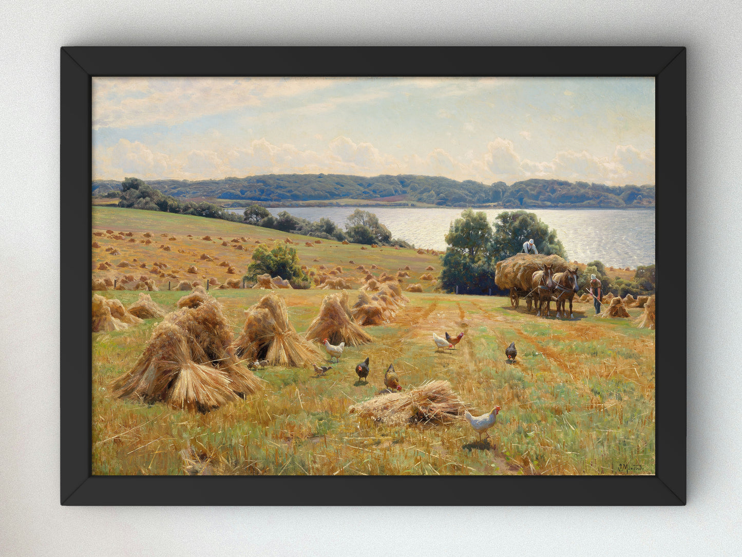 Harvest Near Tulstrup by Peder Mørk Mønsted, Wall Art Print, Fine Art Reproduction, Museum Quality Decor, Poster
