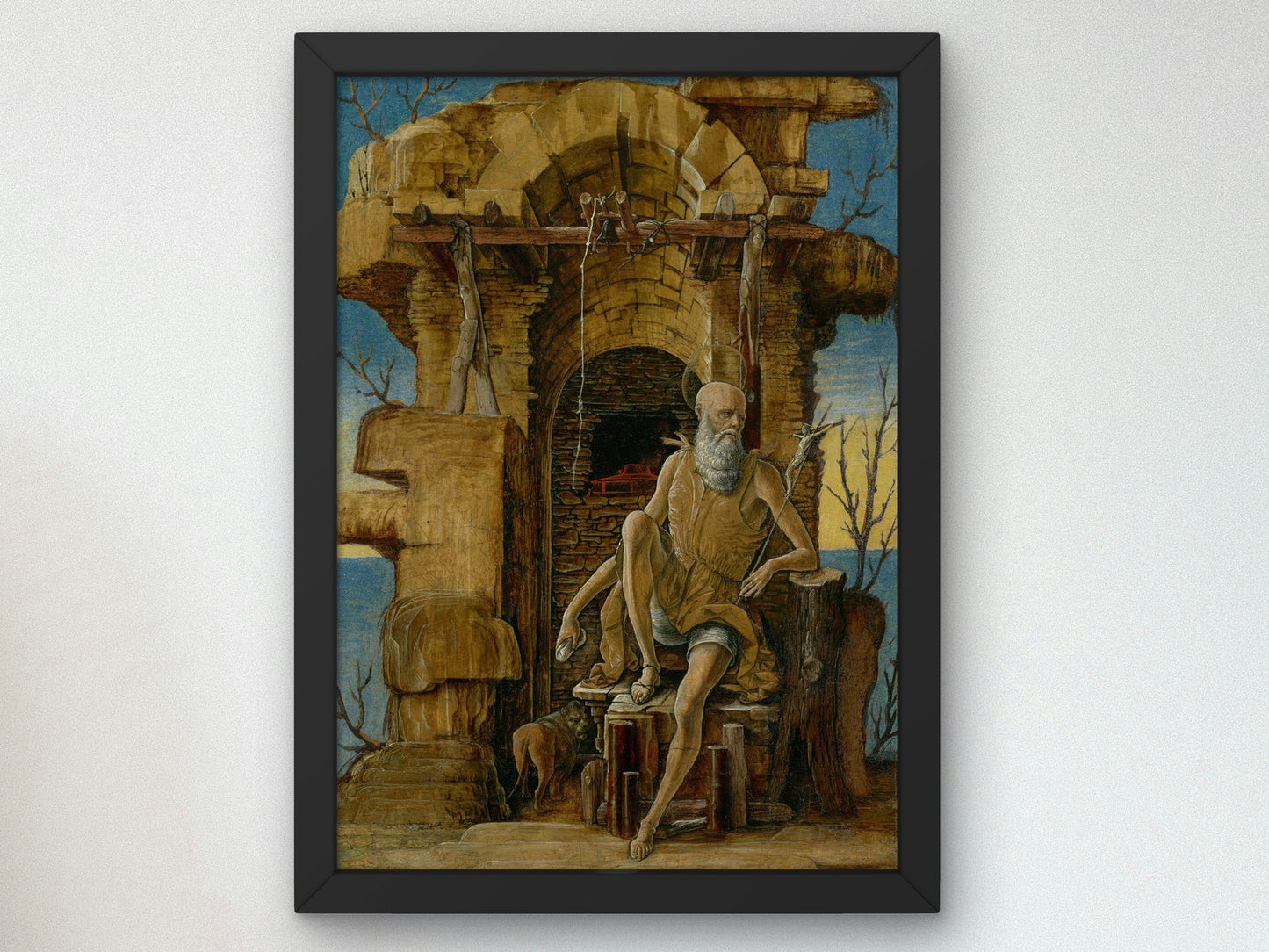 Saint Jerome in the Wilderness by Ercole de' Roberti 1475, Wall Art Print, Fine Art Reproduction, Museum Quality Decor, Poster