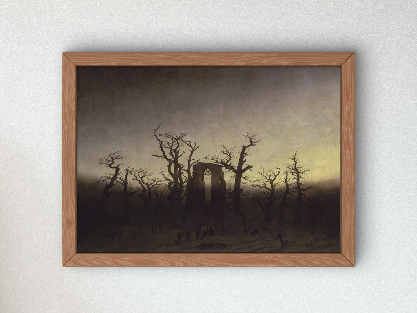 The Abbey in the Oakwood by Caspar David Friedrich 1810, Wall Art Print, Fine Art Reproduction, Museum Quality Decor, Poster