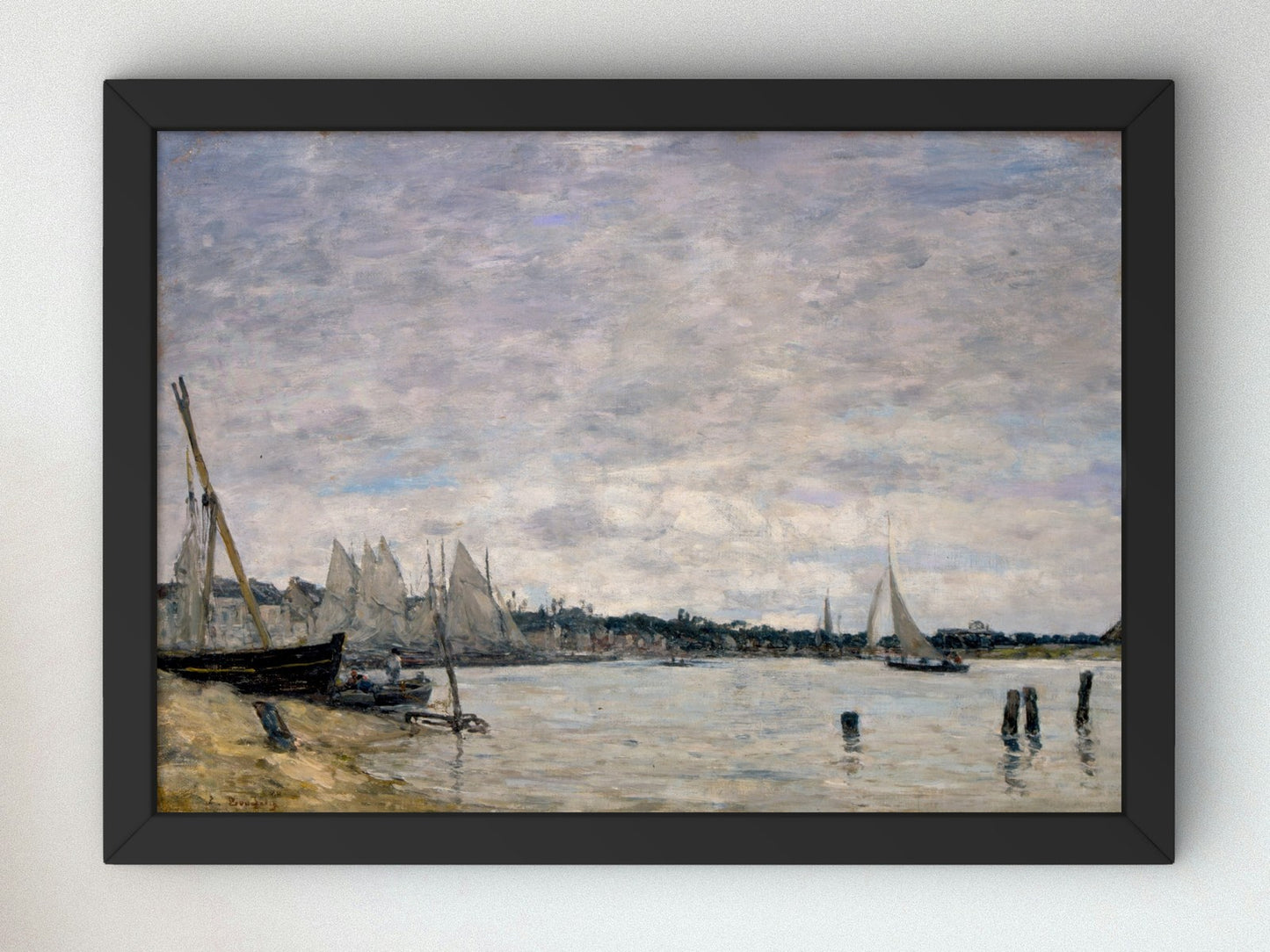 View of the Cove of Trouville by Eugène Boudin 1865, Wall Art Print, Fine Art Reproduction, Museum Quality Decor, Poster