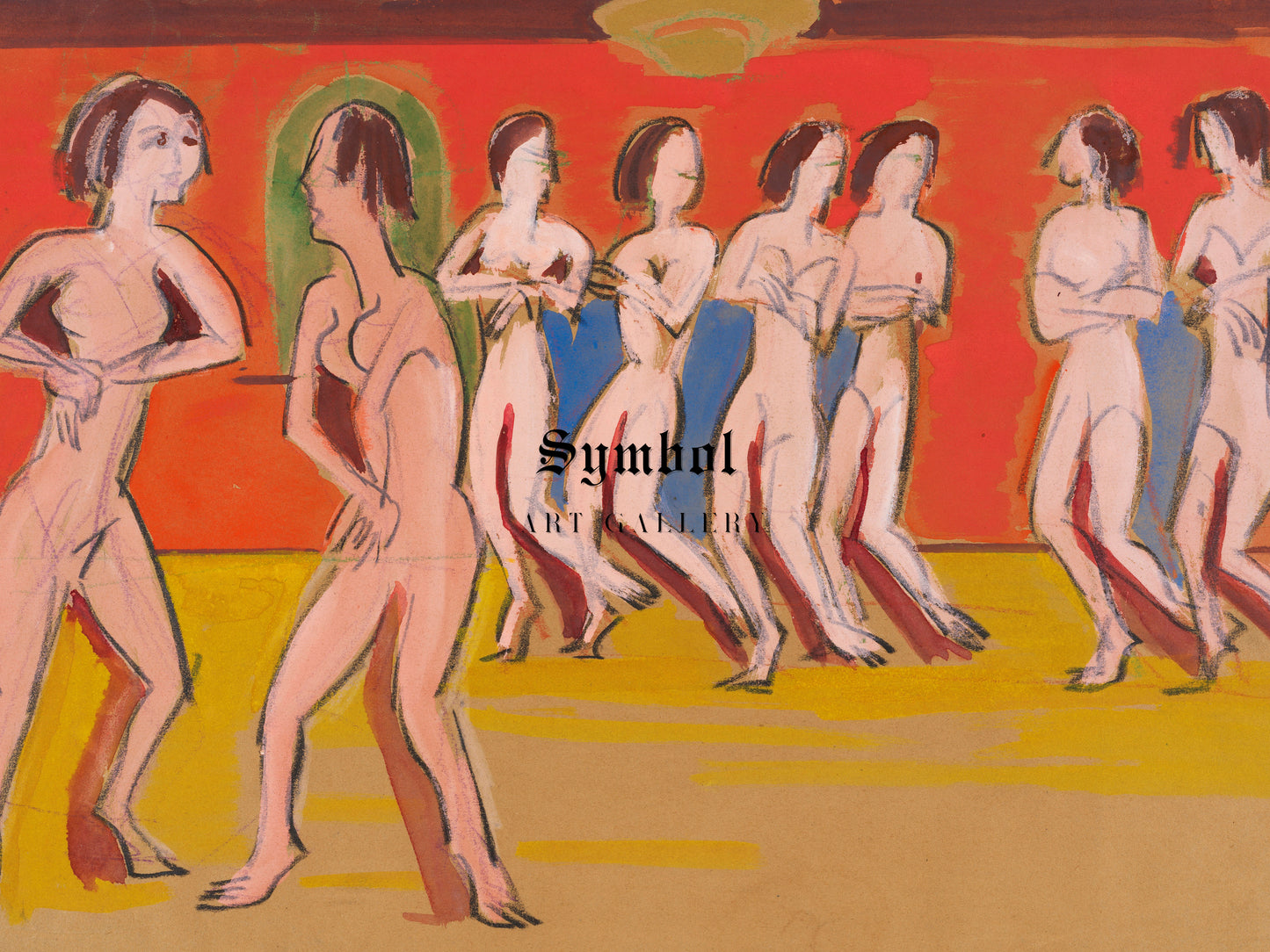 Wigman Dance School by Ernst Ludwig Kirchner 1926, Wall Art Print, Fine Art Reproduction, Museum Quality Decor, Poster