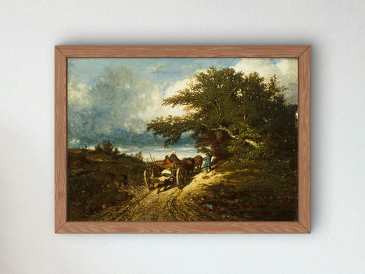 On the Road by Jules Dupré 1856, Wall Art Print, Fine Art Reproduction, Museum Quality Decor, Poster