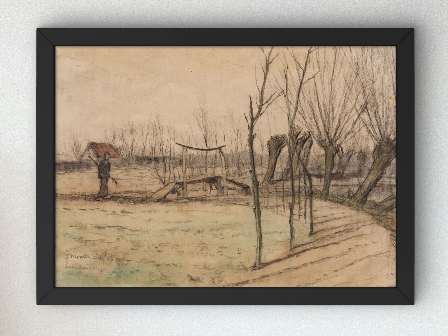 Landscape at Loosduinen by Piet Mondrian 1905, Wall Art Print, Fine Art Reproduction, Museum Quality Decor, Poster