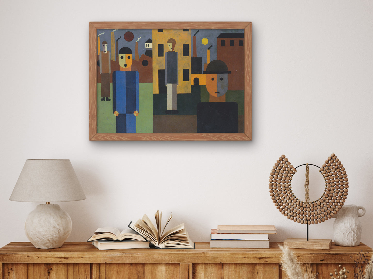 Four Men in front of Factories by Franz Wilhelm Seiwert 1926, Wall Art Print, Fine Art Reproduction, Museum Quality Decor, Poster