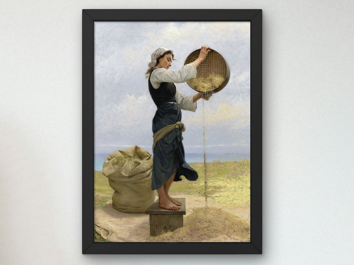 Woman Sifting by François Alfred Delobbe 1882, Wall Art Print, Fine Art Reproduction, Museum Quality Decor, Poster