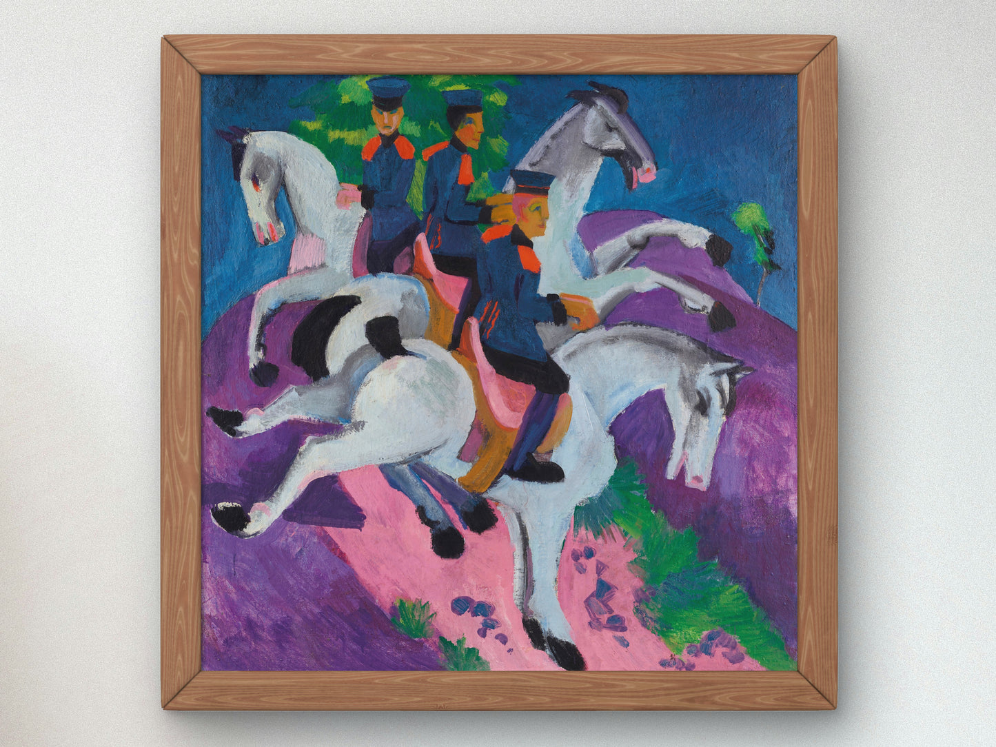 Mounted Artillerymen by Ernst Ludwig Kirchner 1915, Wall Art Print, Fine Art Reproduction, Museum Quality Decor, Poster