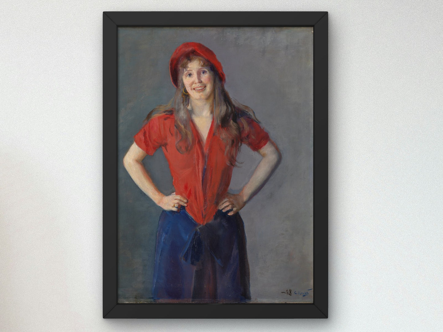 Portrait of the Painter Oda Krohg by Christian Krohg 1888, Wall Art Print, Fine Art Reproduction, Museum Quality Decor, Poster