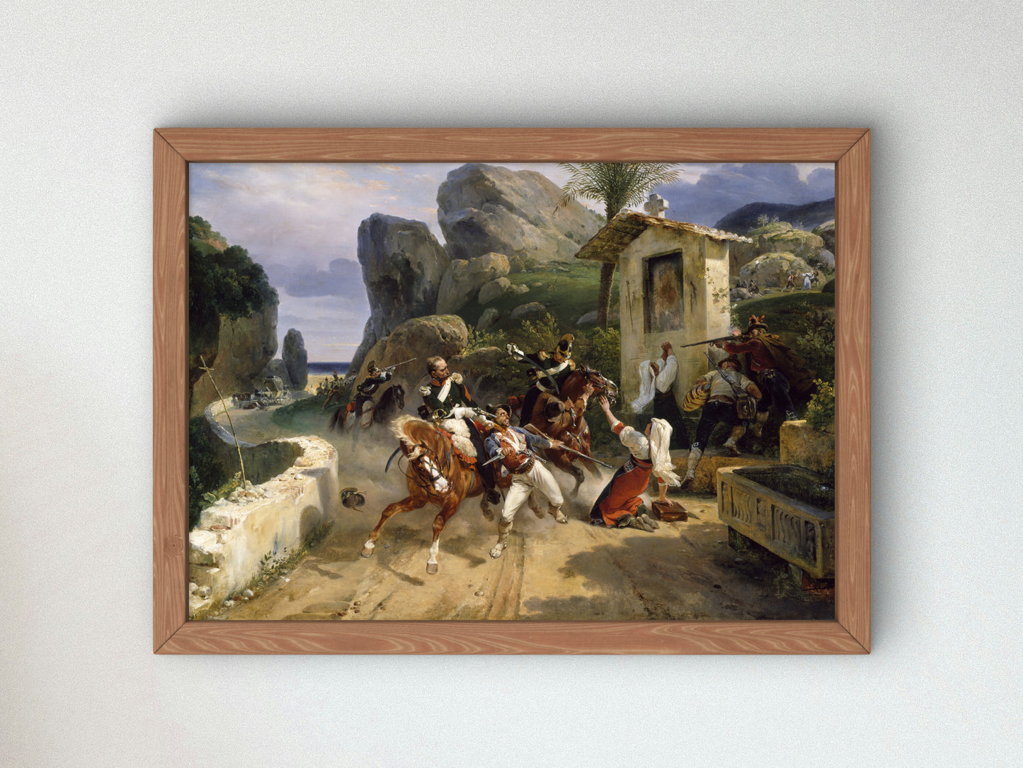 Italian Brigands Surprised by Papal Troops by Horace Vernet 1831, Wall Art Print, Fine Art Reproduction, Museum Quality Decor, Poster