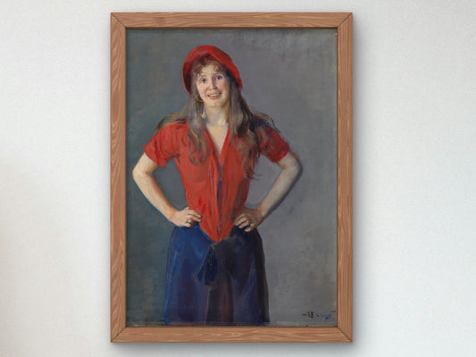 Portrait of the Painter Oda Krohg by Christian Krohg 1888, Wall Art Print, Fine Art Reproduction, Museum Quality Decor, Poster