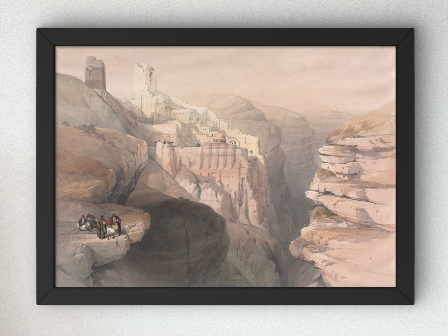 Convent of St. Saba by David Roberts 1839, Wall Art Print, Fine Art Reproduction, Museum Quality Decor, Poster