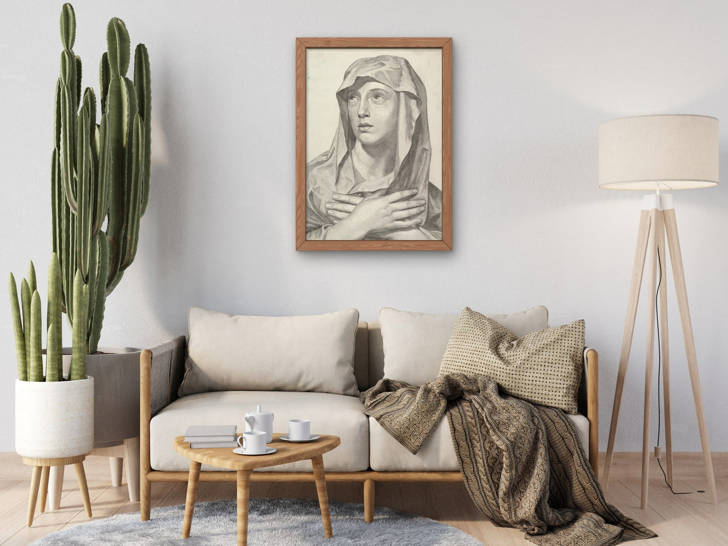 Bust of the Virgin by Claude Mellan 1650, Wall Art Print, Fine Art Reproduction, Museum Quality Decor, Poster