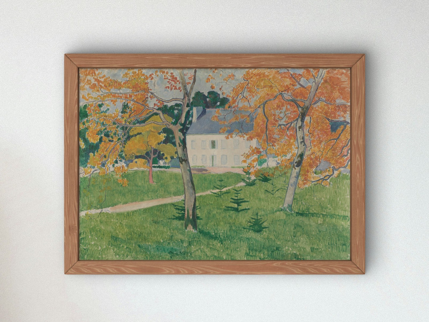 House among trees, Pont Aven by Émile Bernard 1888, Wall Art Print, Fine Art Reproduction, Museum Quality Decor, Poster