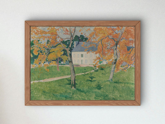 House among trees, Pont Aven by Émile Bernard 1888, Wall Art Print, Fine Art Reproduction, Museum Quality Decor, Poster