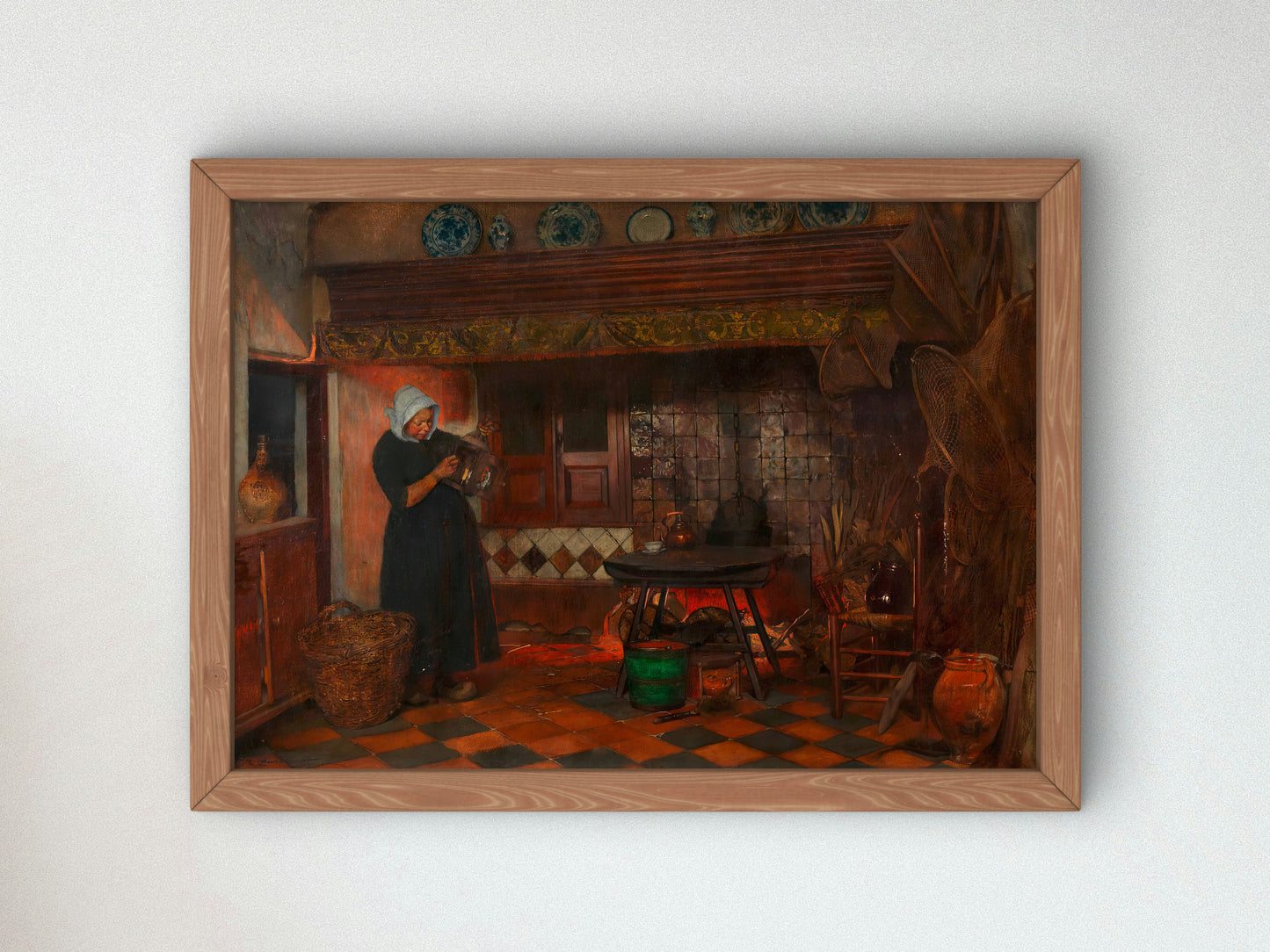 Dutch Kitchen Interior by Eduard Charlemont, Wall Art Print, Fine Art Reproduction, Museum Quality Decor, Poster