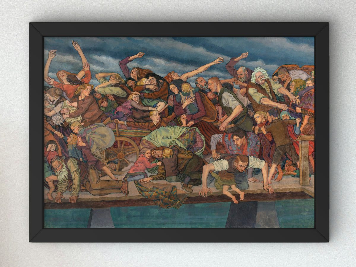 Refugees by Jan Rembowski, Wall Art Print, Fine Art Reproduction, Museum Quality Decor, Poster