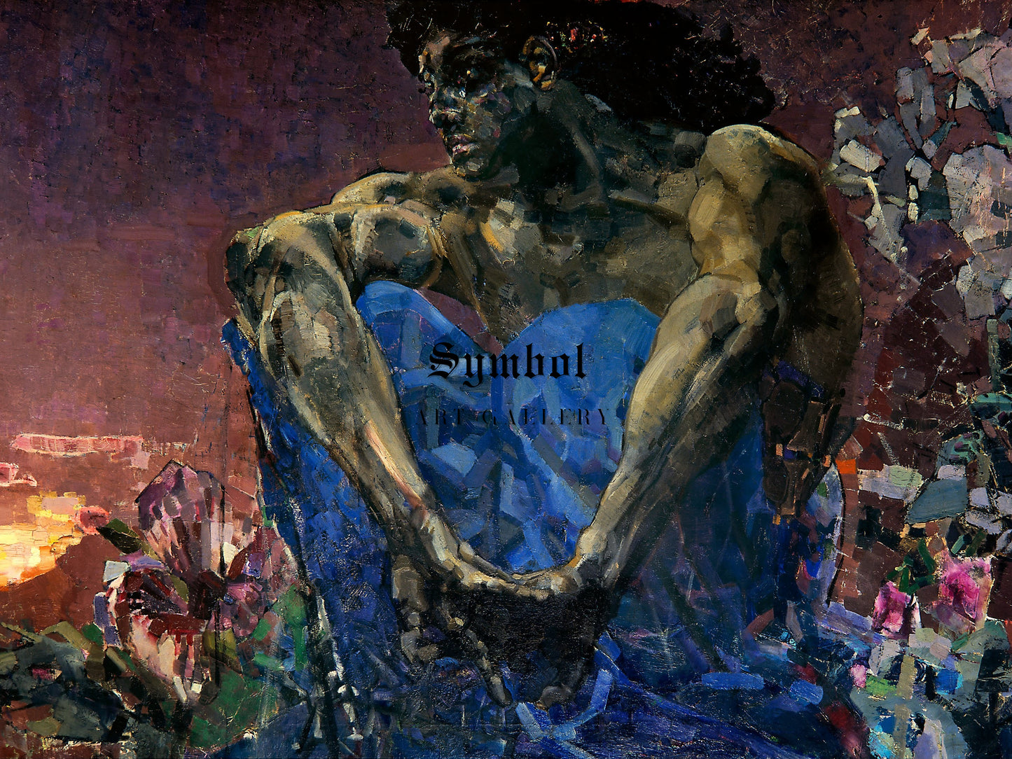 Demon Sitting by Mikhail Vrubel 1890, Wall Art Print, Fine Art Reproduction, Museum Quality Decor, Poster
