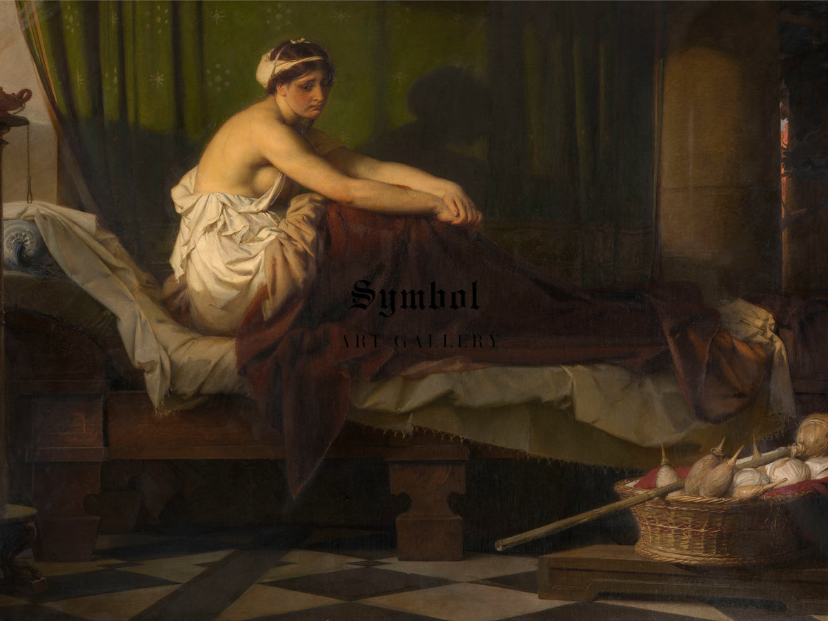 The Awakened Penelope Waits for the Return of Ulysses by Eduard Julius Friedrich Bendemann 1877, Wall Art Print, Fine Art Reproduction