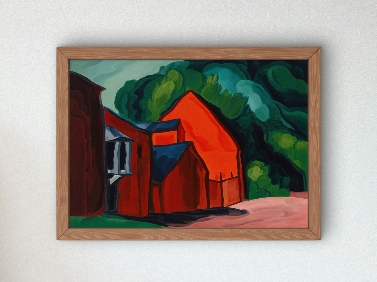 Farmyard by Oscar Bluemner 1928, Wall Art Print, Fine Art Reproduction, Museum Quality Decor, Poster