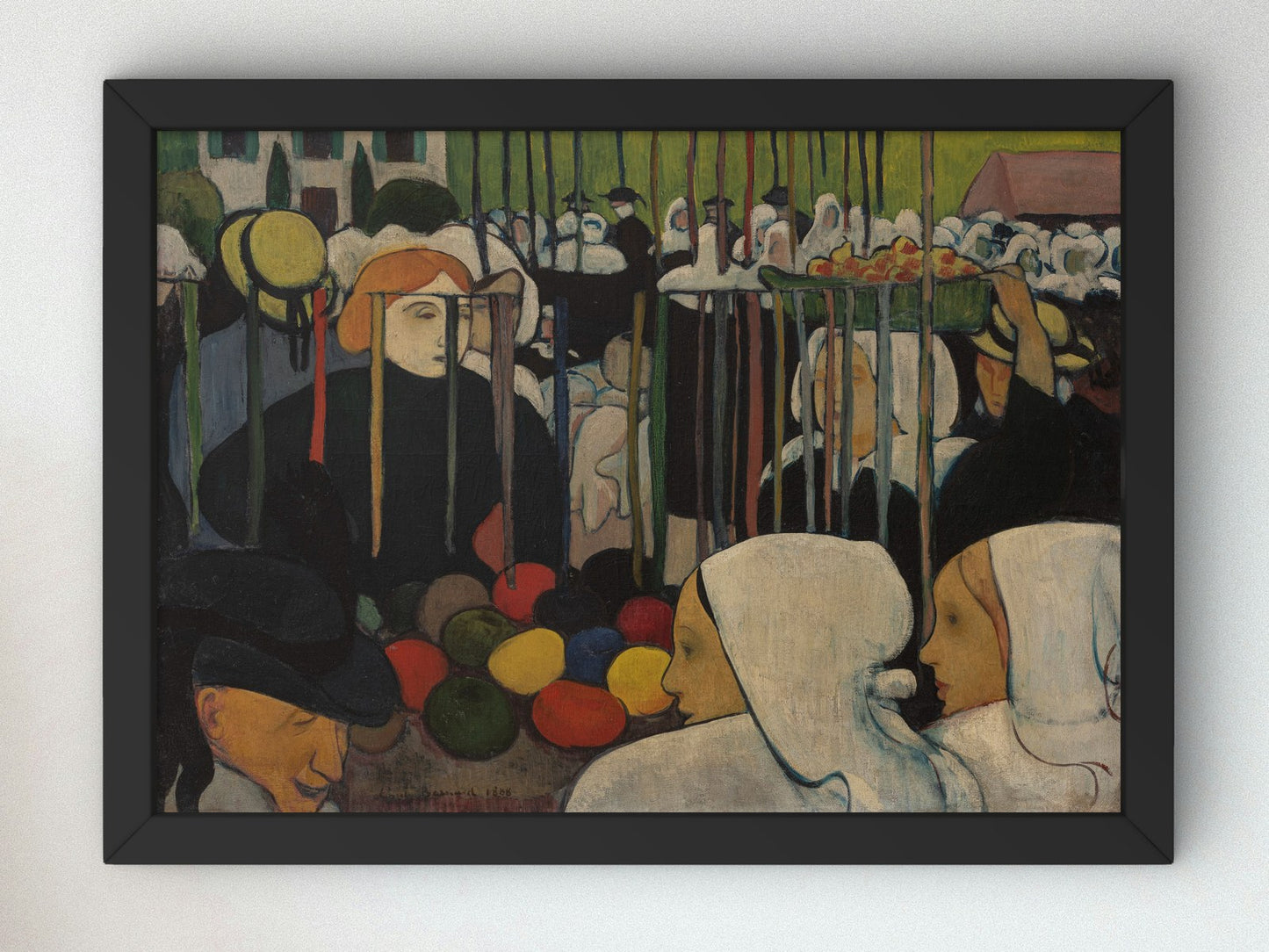 Marché de Pont Aven by Émile Bernard 1888, Wall Art Print, Fine Art Reproduction, Museum Quality Decor, Poster
