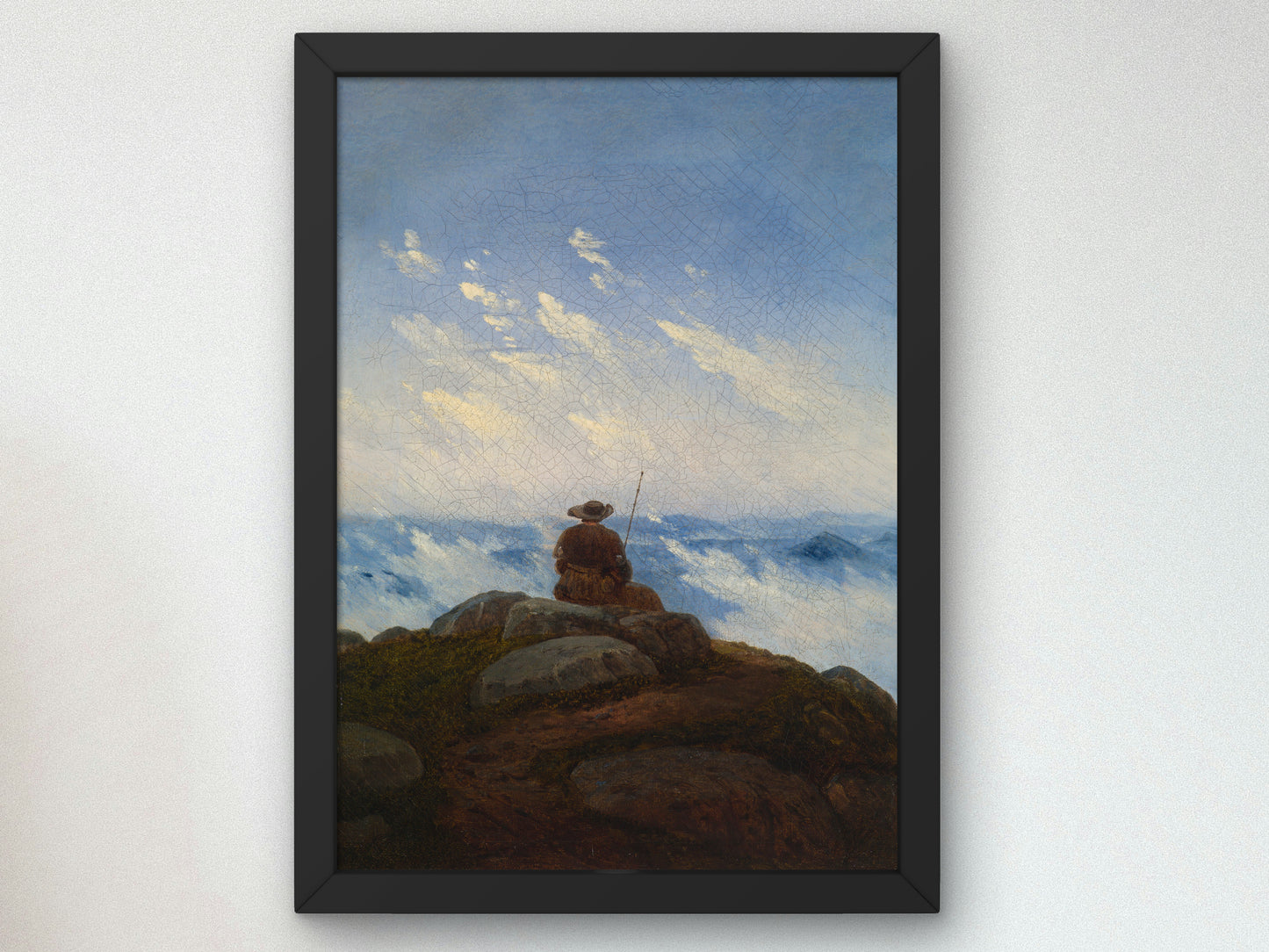 Wanderer on the Mountaintop by Carl Gustav Carus 1818, Wall Art Print, Fine Art Reproduction, Museum Quality Decor, Poster