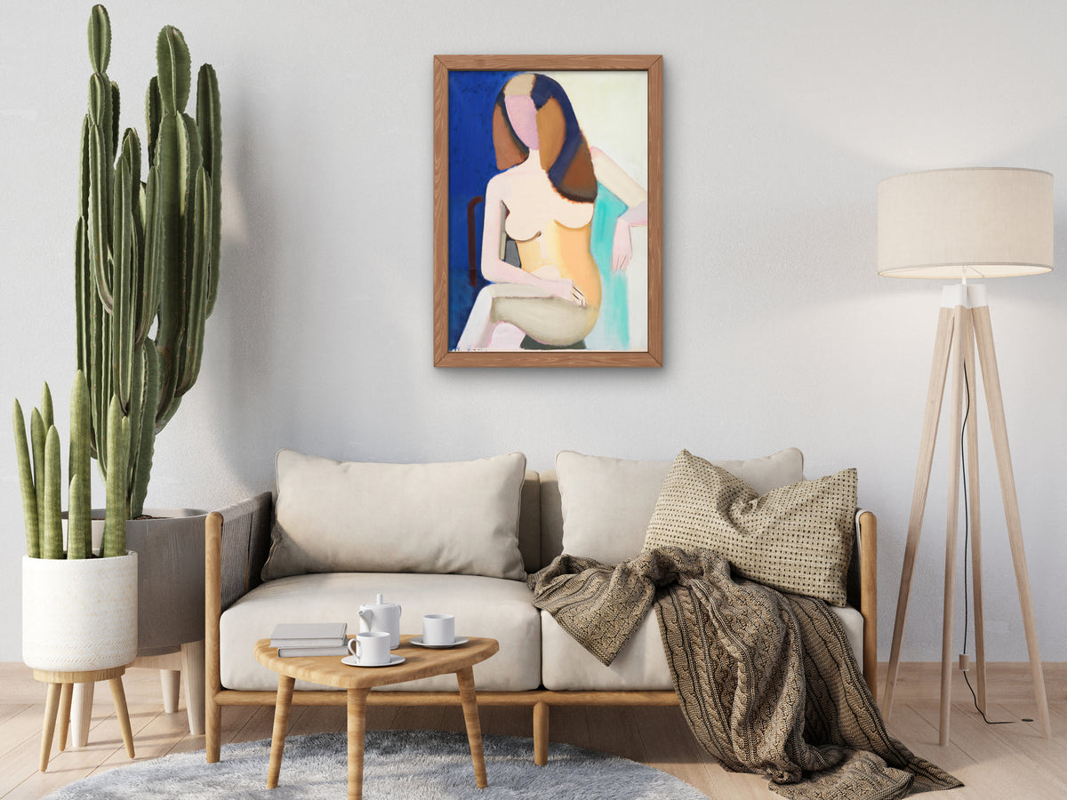Seated Female Nude by Vilhelm Lundstrom 1950, Wall Art Print, Fine Art Reproduction, Museum Quality Decor, Poster